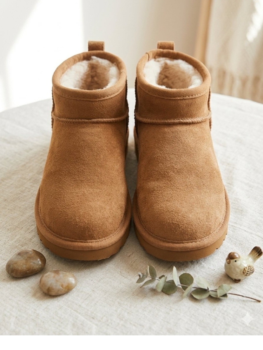 BearPaw Faux-Suede Ankle Boots - Brown